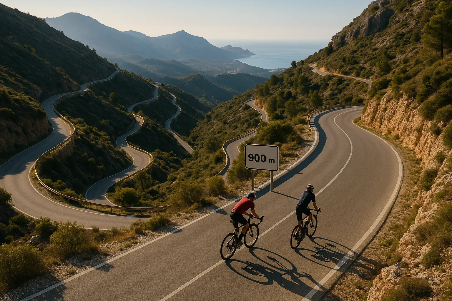Cycling route in mountains